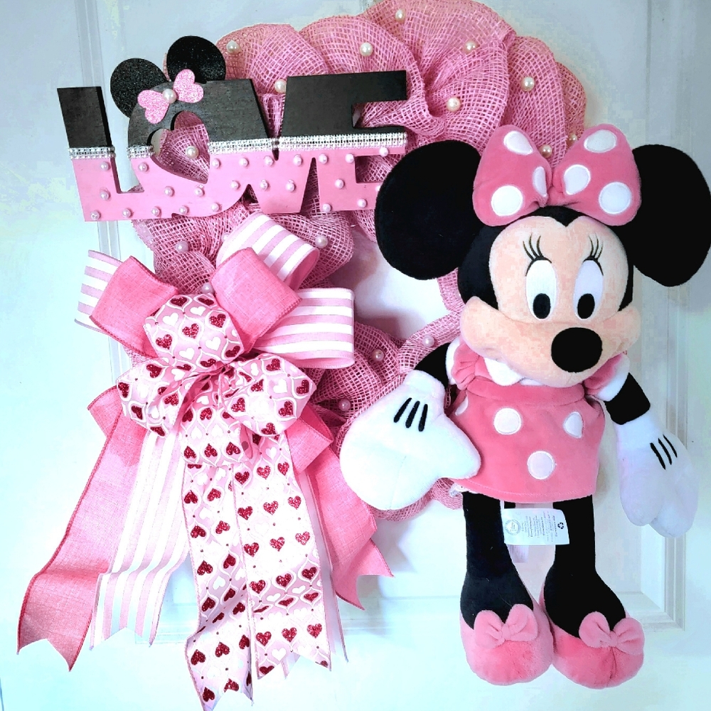 Minnie Mouse Wreath Deco Mesh Bow Genuine Disney Engagement Anniversary … - Picture 5 of 5
